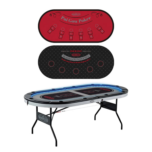 NEW - Barrington 10-player Poker Table with LED Lights - Retail $329