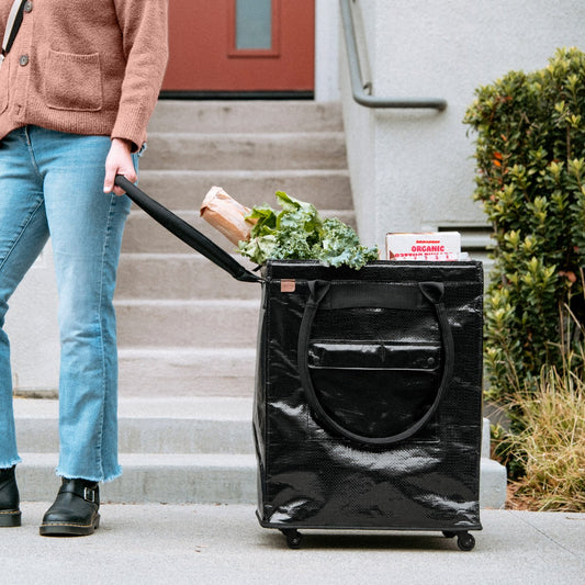 CleverMade Foldable Tote Bag on Wheels - Retail $44