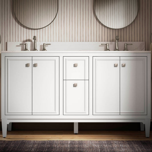 NEW [no backsplash] - Kohler Clave 60" Bathroom Vanity Cabinet with Sink and Quartz Top