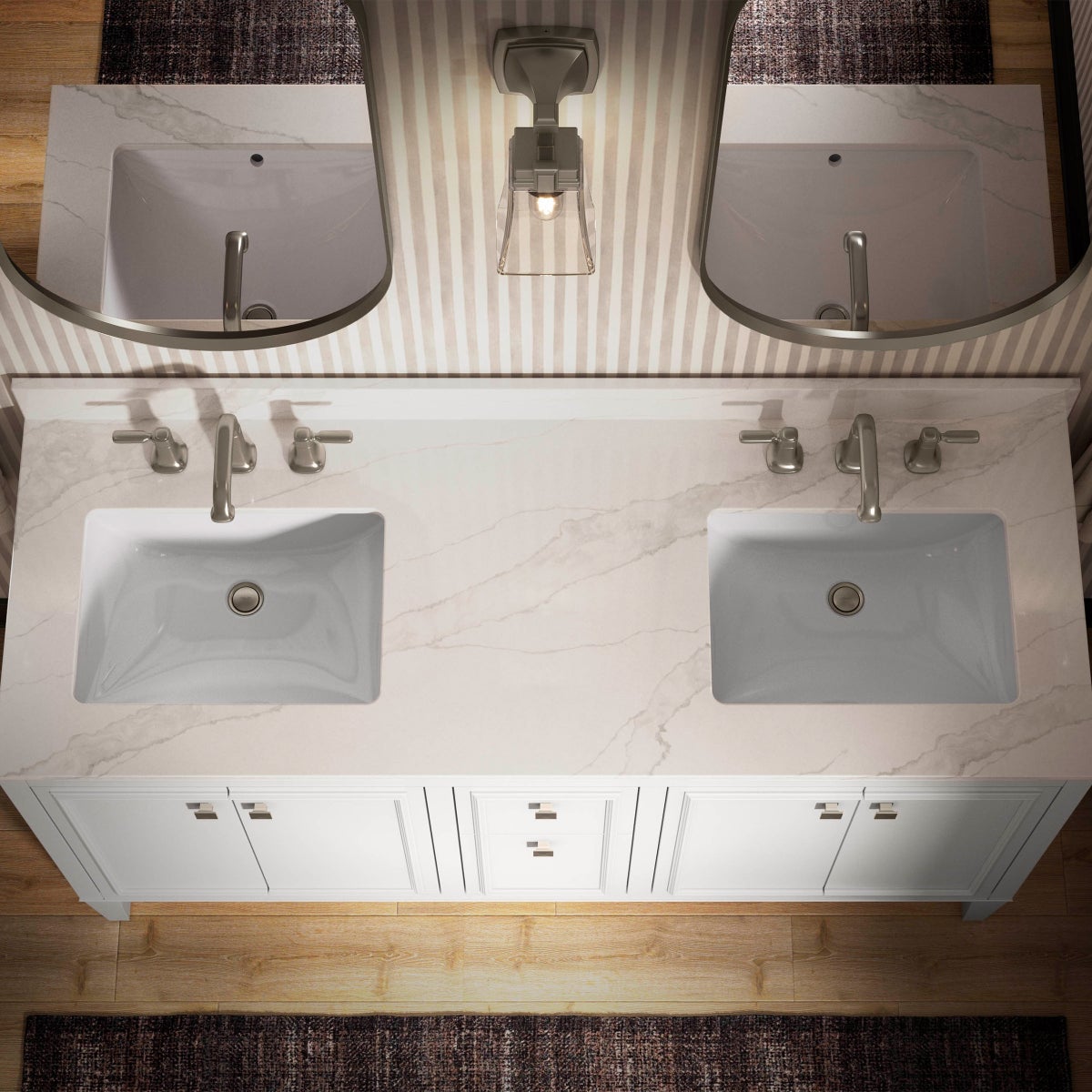NEW - Kohler Clave 60" Bathroom Vanity Cabinet with Sink and Quartz Top