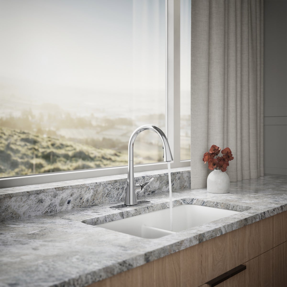 Kohler Guild Pull-down Kitchen Sink Faucet with Three-function Sprayhead