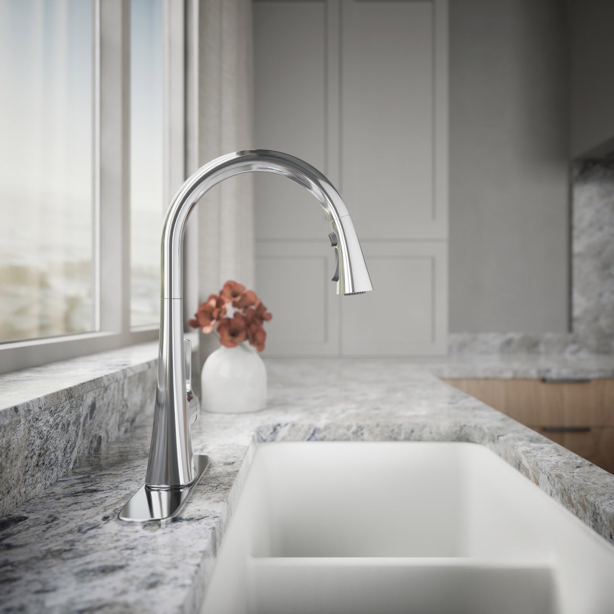 Kohler Guild Pull-down Kitchen Sink Faucet with Three-function Sprayhead