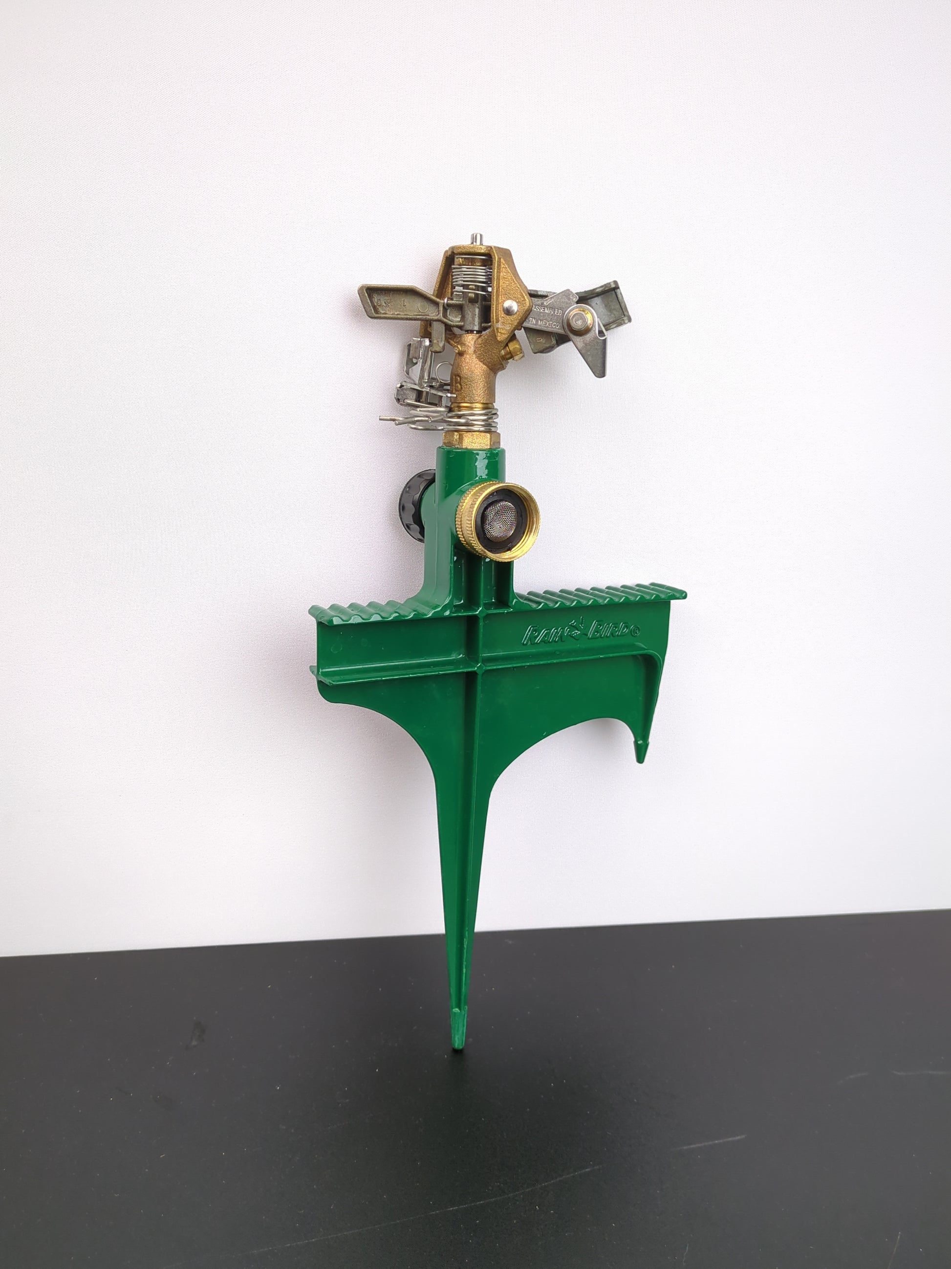 Rain Bird 25PJLSP Hose-End Brass Impact Sprinkler on Large Spike, Adjustable 20Â° - 360Â° Pattern, 20' - 41' Spray Distance , Green - Retail $30