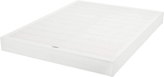 Amazon Basics Smart Box Spring Bed Base, 7-Inch Height Mattress Foundation, Tool-Free Easy Assembly, Queen, 79"L x 59.5"W x 7"H, White - Retail $120