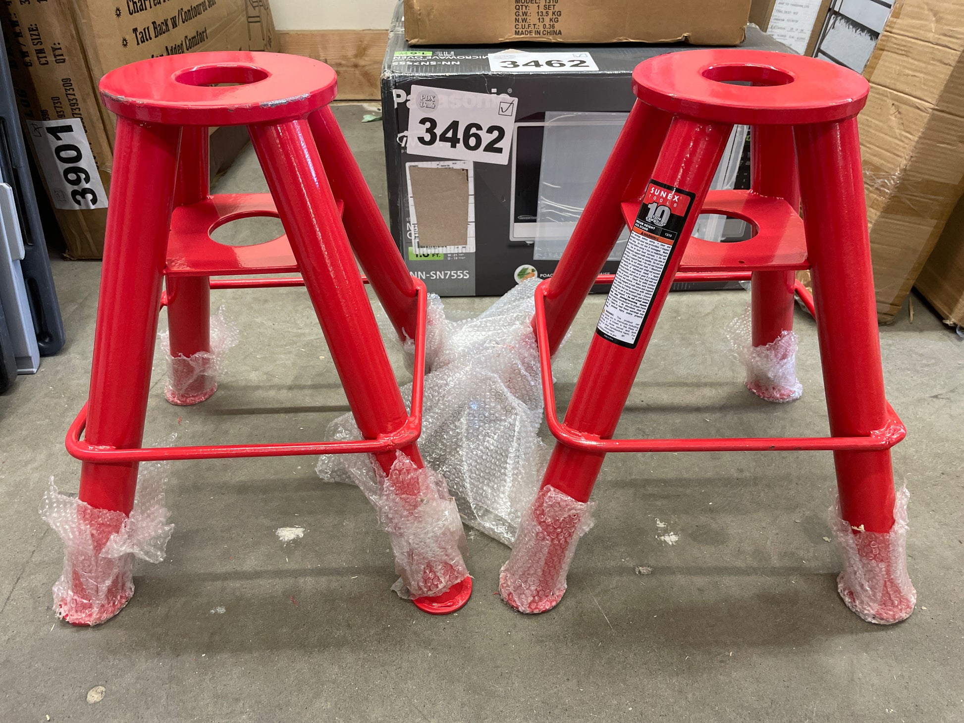 Sunex 1310 10-Ton Medium Height Pin Type Jack Stands, Pair - Retail $245