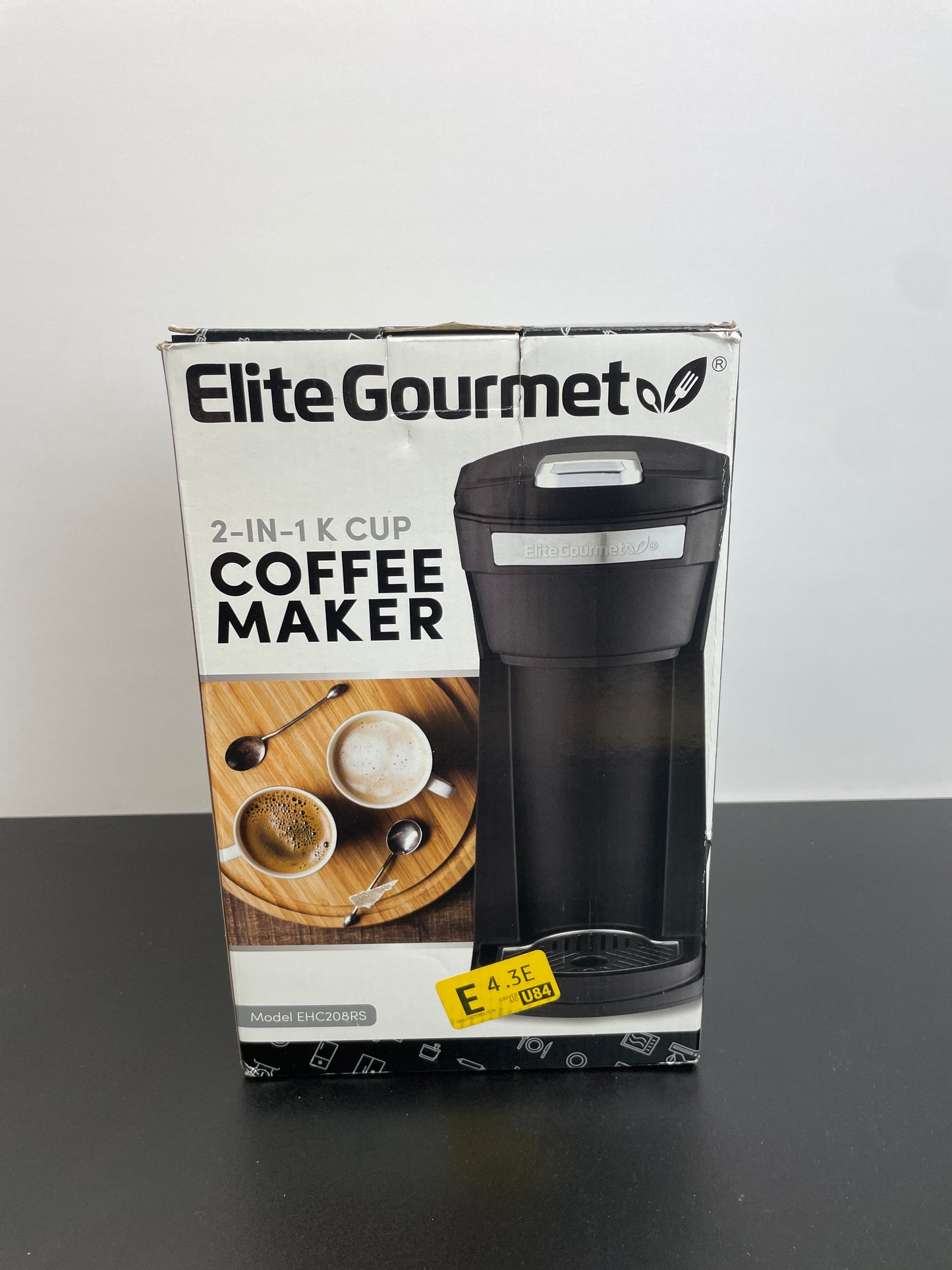 Elite Gourmet EHC208RS Personal Single-Serve Compact Capsule Coffee Maker Brewer, Compatible with K-Cups and Grounds, Reusable Filter, 16 Ounce, Black - Retail $39