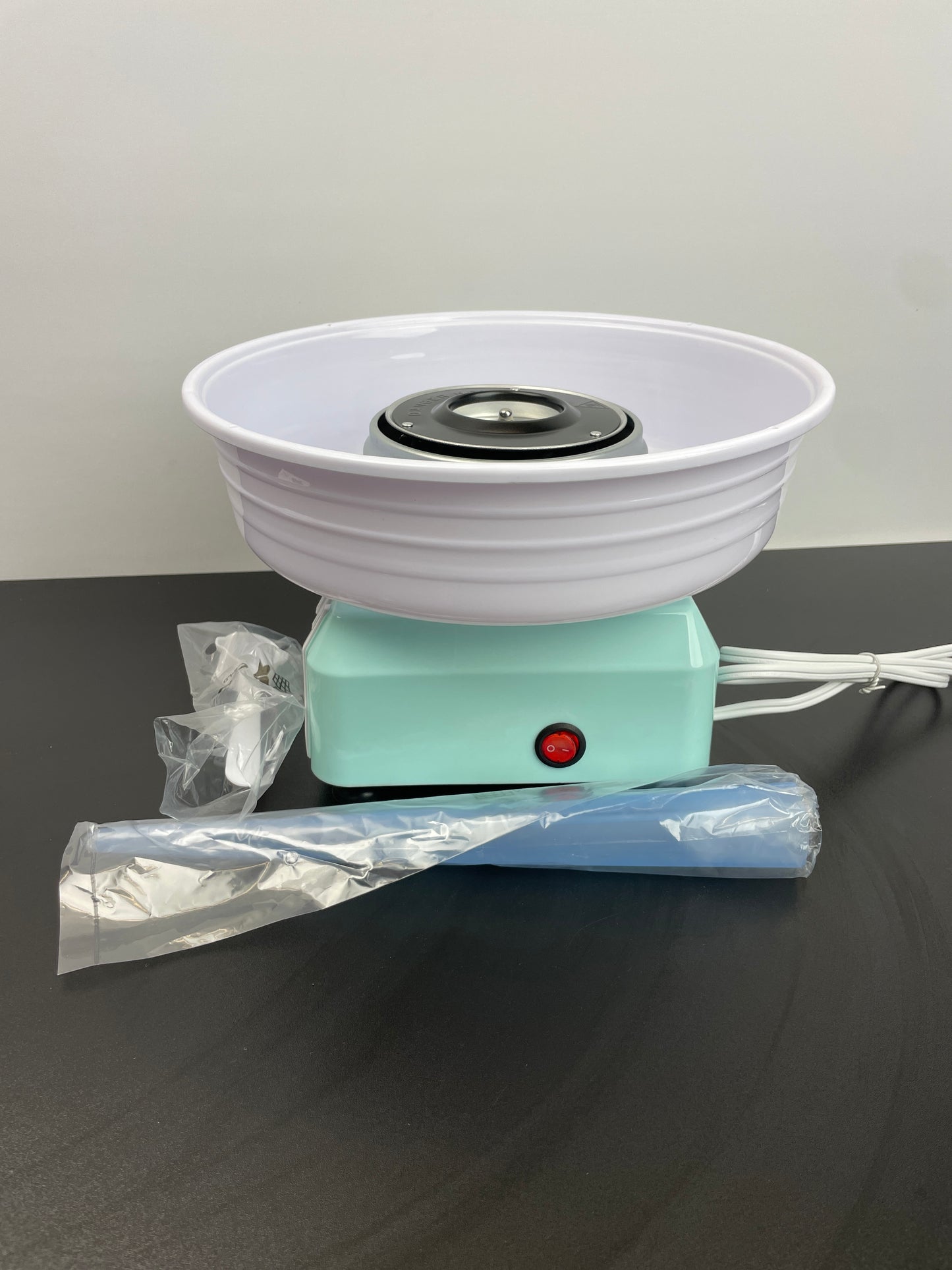 Nostalgia Retro Countertop Cotton Candy Maker, Vintage Candy Machine for Hard Candy & Flossing Sugar, Aqua - Retail $36