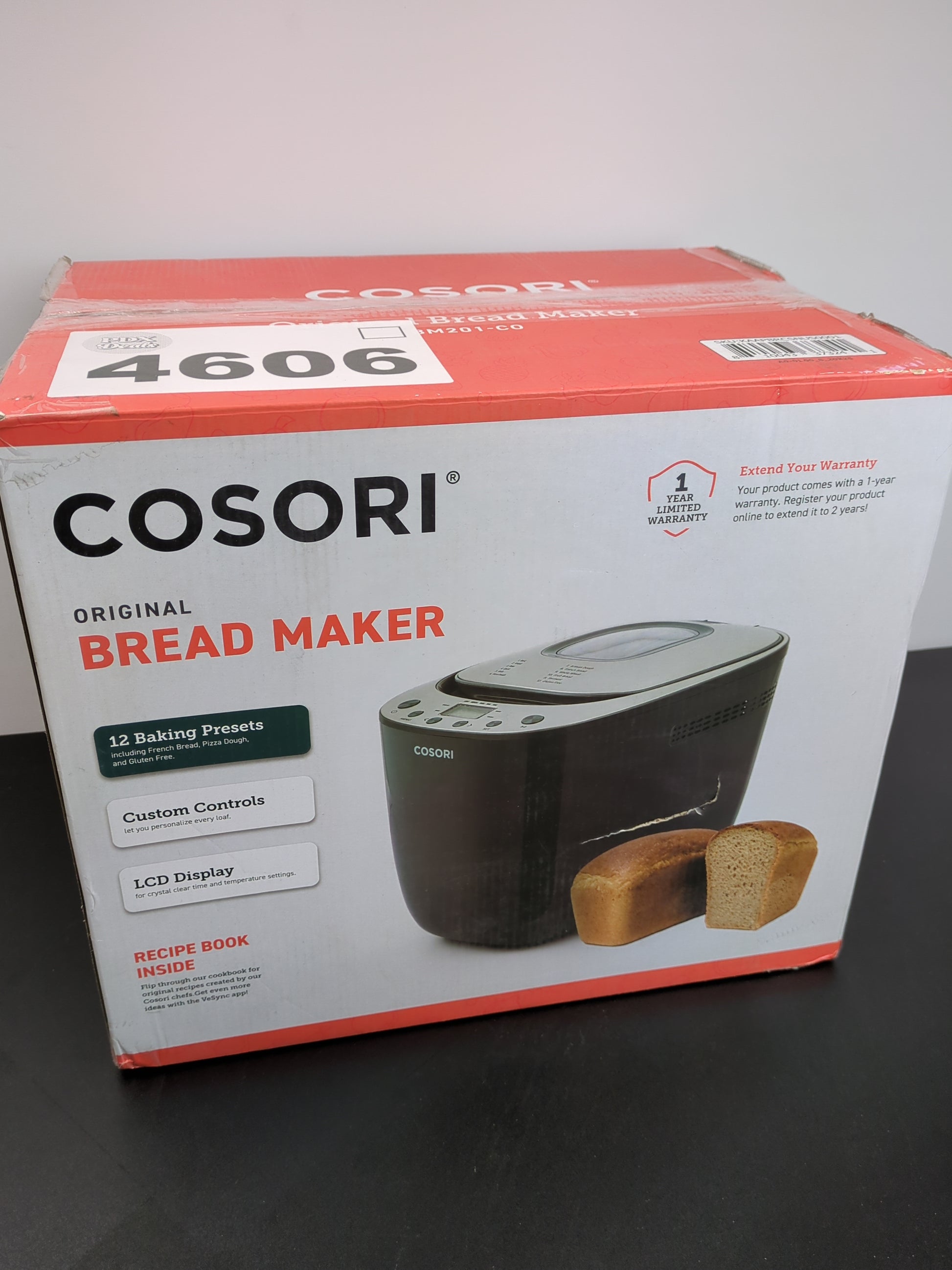 COSORI Bread Machine Maker Dough Mixer with 12 Presets, Gluten Free Function, Custom Keep Warm and Delay Start, 50 Recipes & Accessories Included, 2LB, Gray - Retail $79