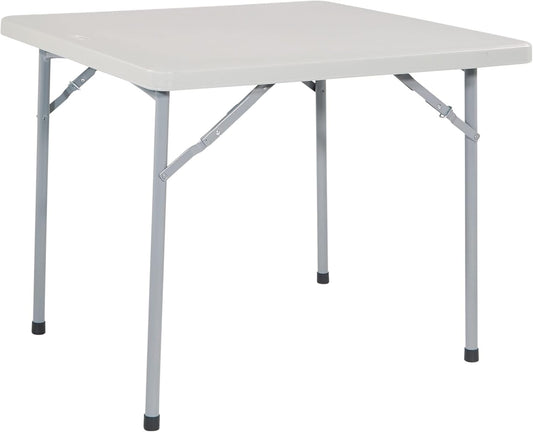 Office Star Resin Sqaure Multipurpose Table with Collapsible Legs, Indoor Outdoor Use for Banquets, Picnics, and Parties, 36 Inch, Square - Retail $84