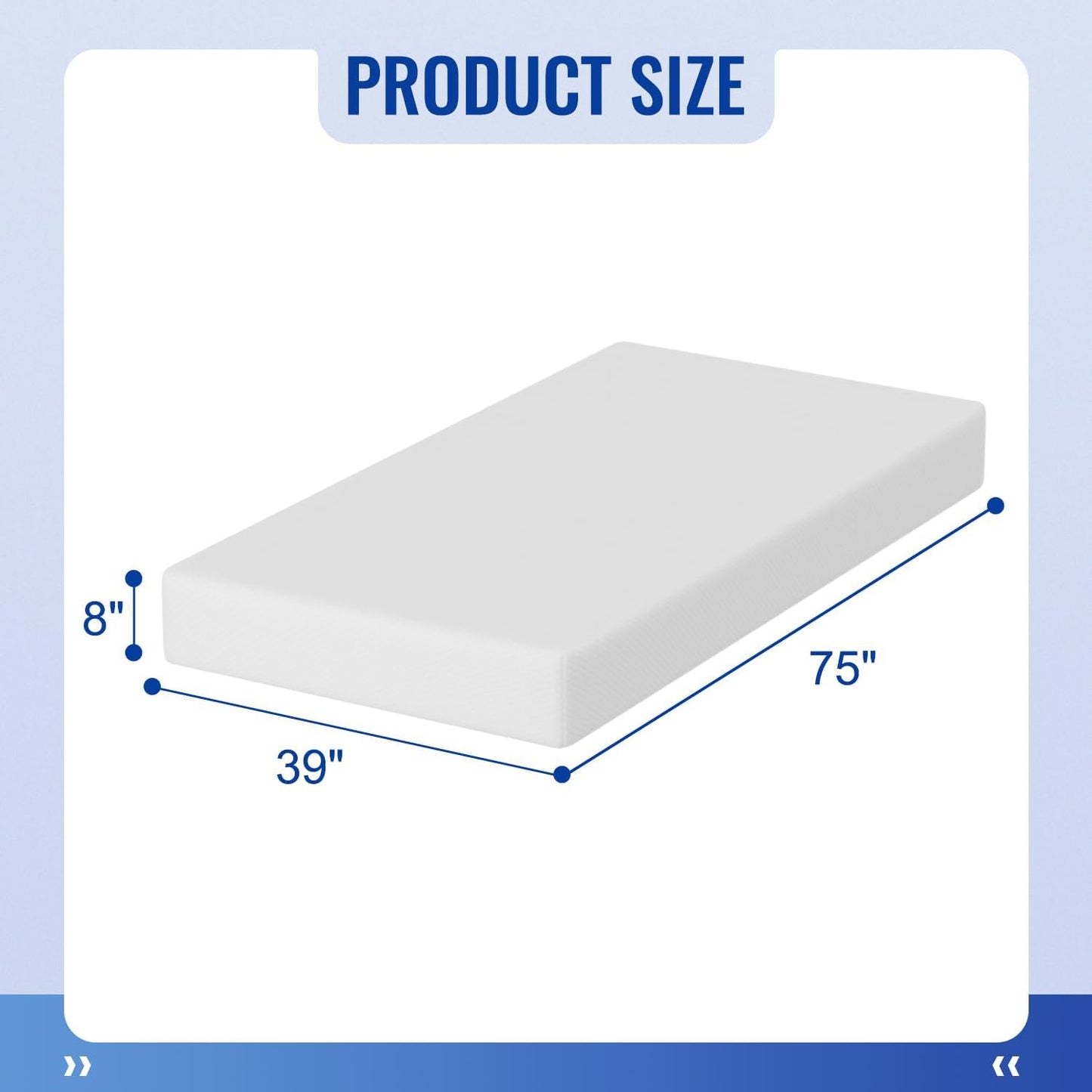 NEW - FDW 8 inch TWIN Mattress Gel Memory Foam Mattress for Cool Sleep & Pressure Relief, Medium Firm Mattresses CertiPUR-US Certified/Bed-in-a-Box/Pressure Relieving (8 in, Twin) - Retail $99