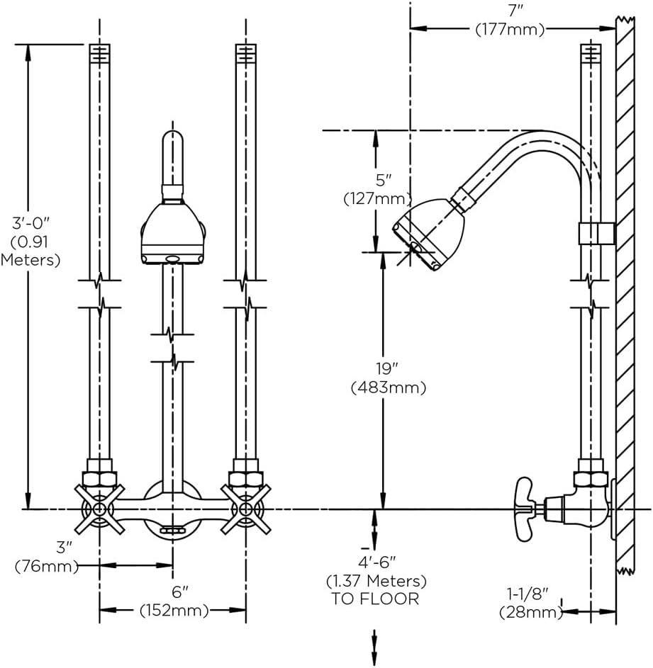 NEW - Speakman Commander SC-1210-AF-E175 Exposed Shower, 1.75gpm, Chrome - Retail $873