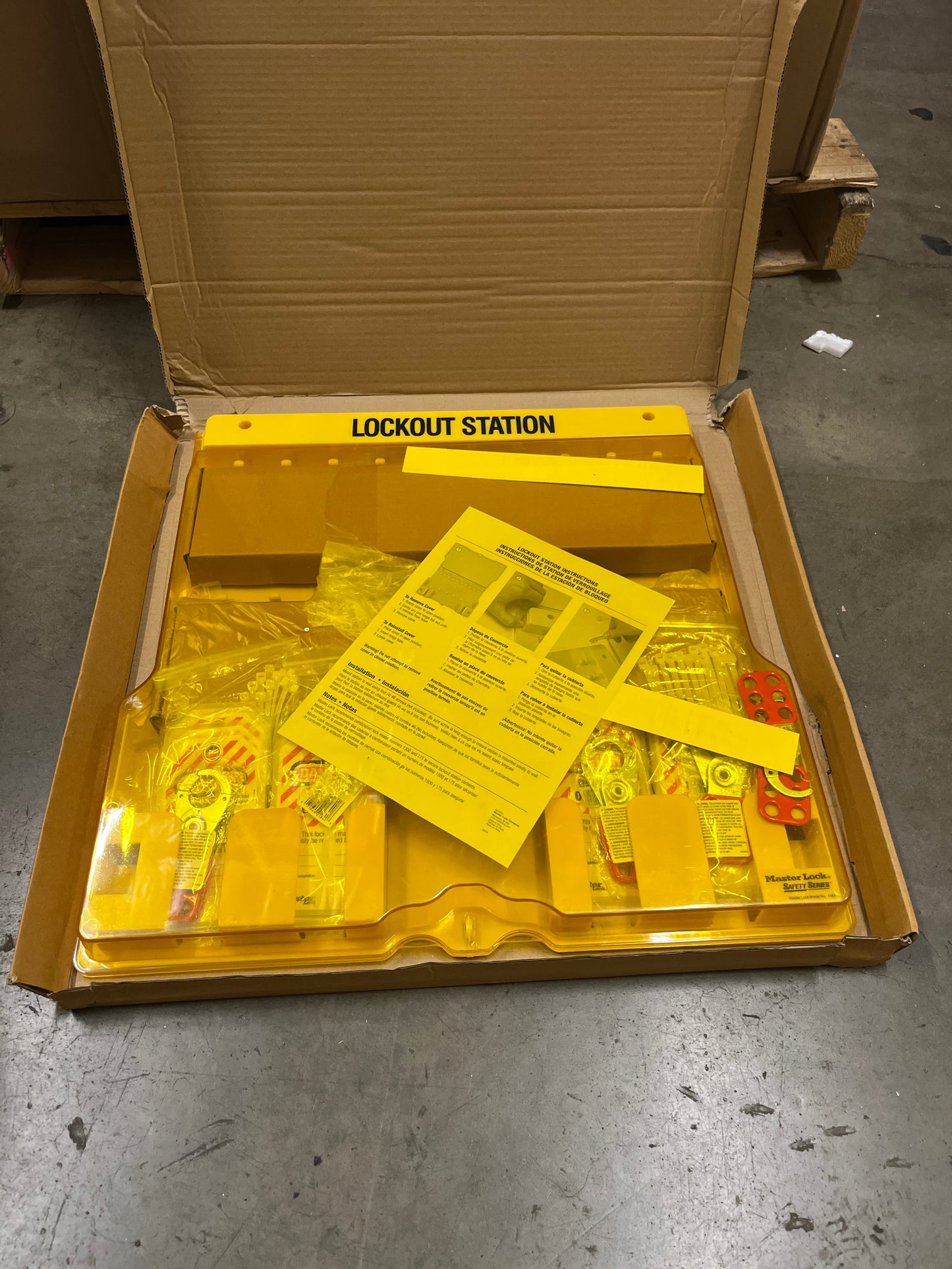 Master Lock 1484BP410 Lockout Tagout Padlock Station,Yellow - Retail $312