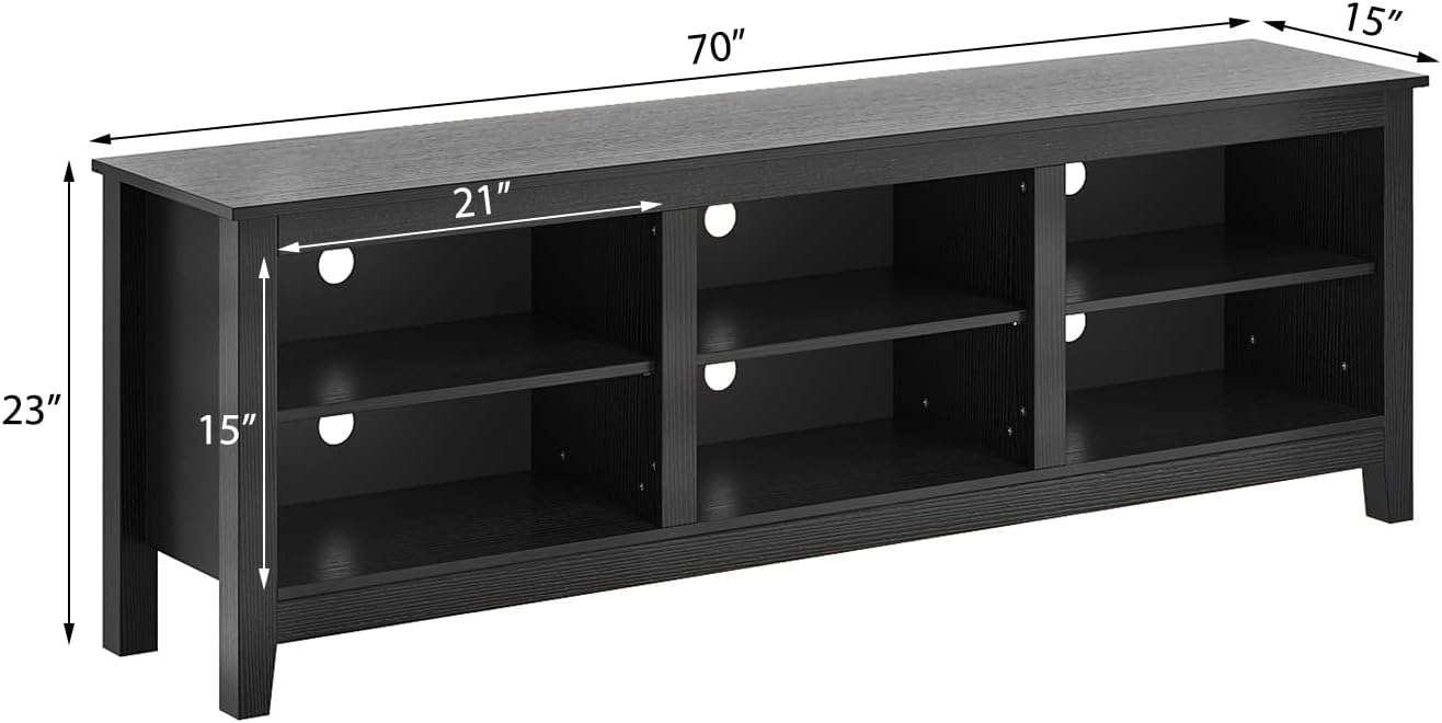 NEW - Panana TV Stand, Moden 6 Cubby TV Stand for 75 inch TV, Farmhouse Television Stands Entertainment Center Media Stand with Storage TV Table Stand for Living Room - Retail $130