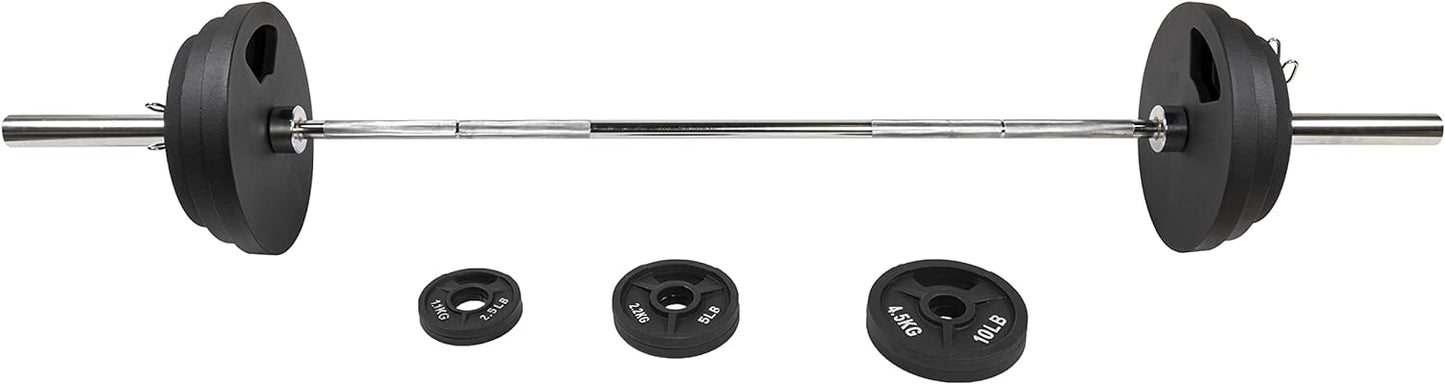 NEW - BalanceFrom Cast Iron Olympic Weight Including 7FT Olympic Barbell, 300-Pound Set, Multiple Packages - Retail $610