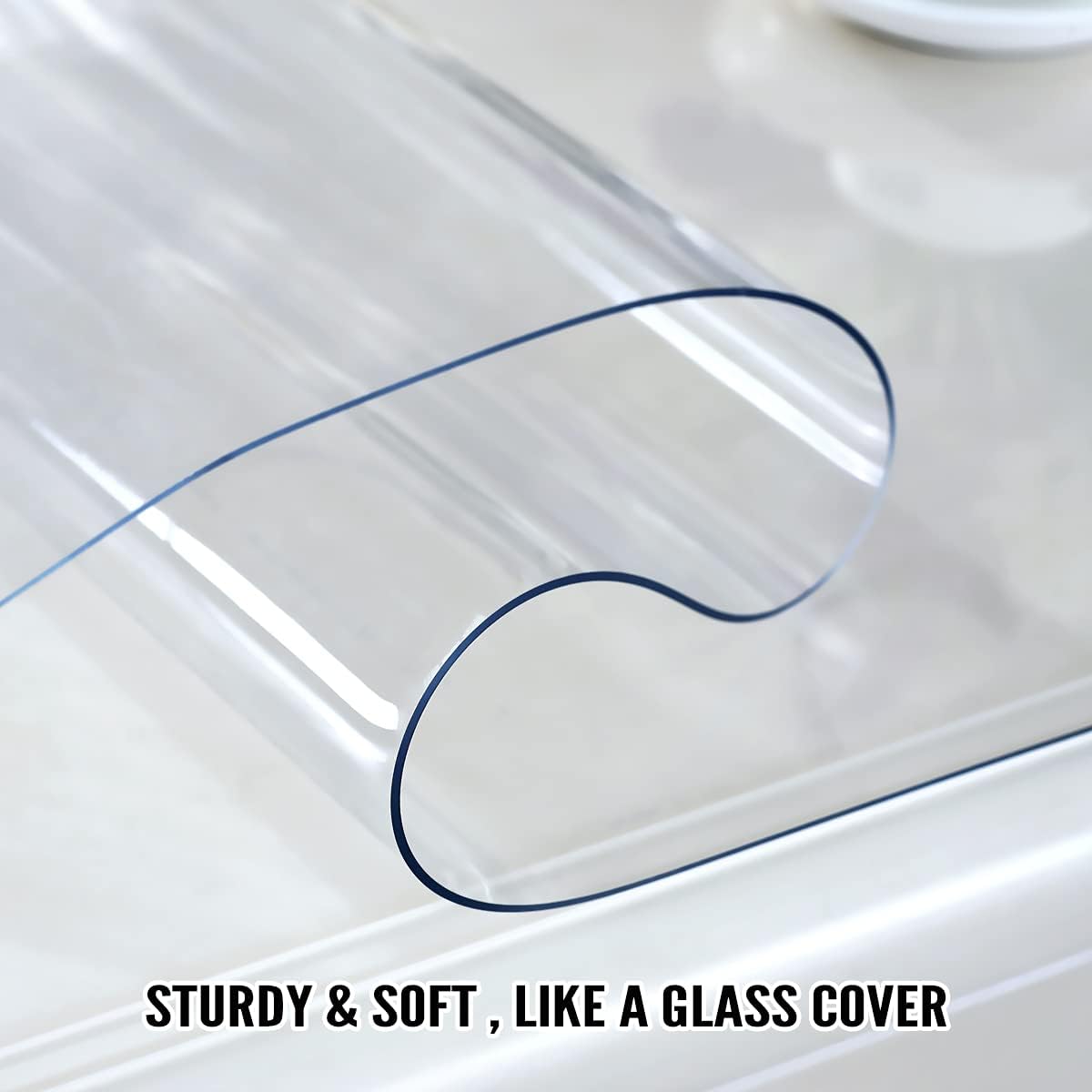 NEW - Royhom Clear Table Cover Protector 2mm Thick 36 x 36 Inch Table Protector for Dining Room Table, Waterproof Plastic Table Cover, Dining Table Cover Rectangle for Wood, Countertop, Kitchen Table - Retail $42