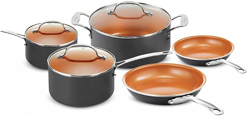 Costco - Gotham Steel Pro 8 Piece Hard Anodized Cookware Set - Retail $99