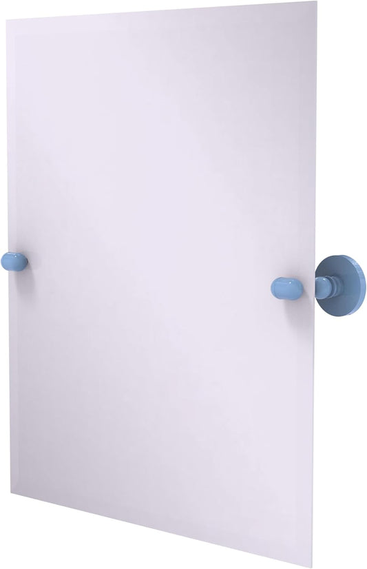 NEW - Allied Brass 21 x 26 inch TA-92-FTB Frameless Rectangular Tilt Mirror with Beveled Edge, Flat Troll Blue - Retail $52