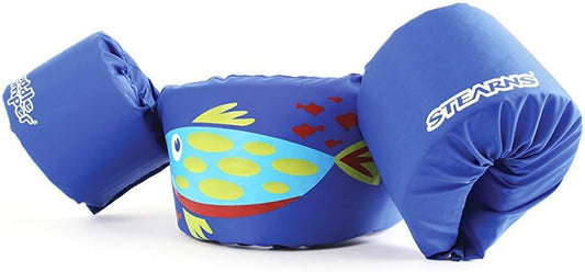 NEW - STEARNS Original Puddle Jumper Kids Life Jacket | Life Vest for Children, Blue Fish, 30-50 lb - Retail $22