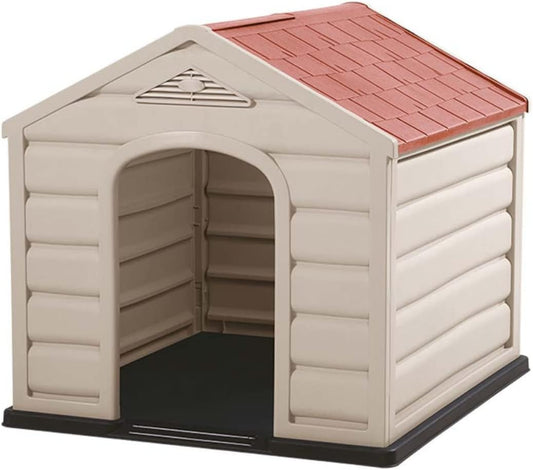 NEW w/ dmg: YO PIDO Dog Houses Made with Plastic UBQ, 35 x 35 x 36.2 in, for Medium and Small Pets, Made for Outdoors with UV Protection and Water Resistant, Moisture Resistant, Easy to Assemble, RED - Retail $145