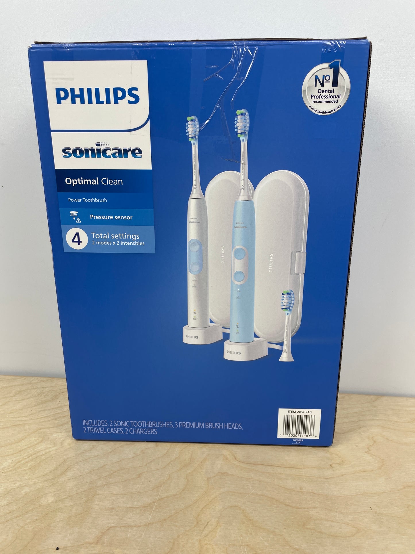 Philips Sonicare Optimal Clean Rechargeable Electric Toothbrush, 2-pack [ no brush heads]