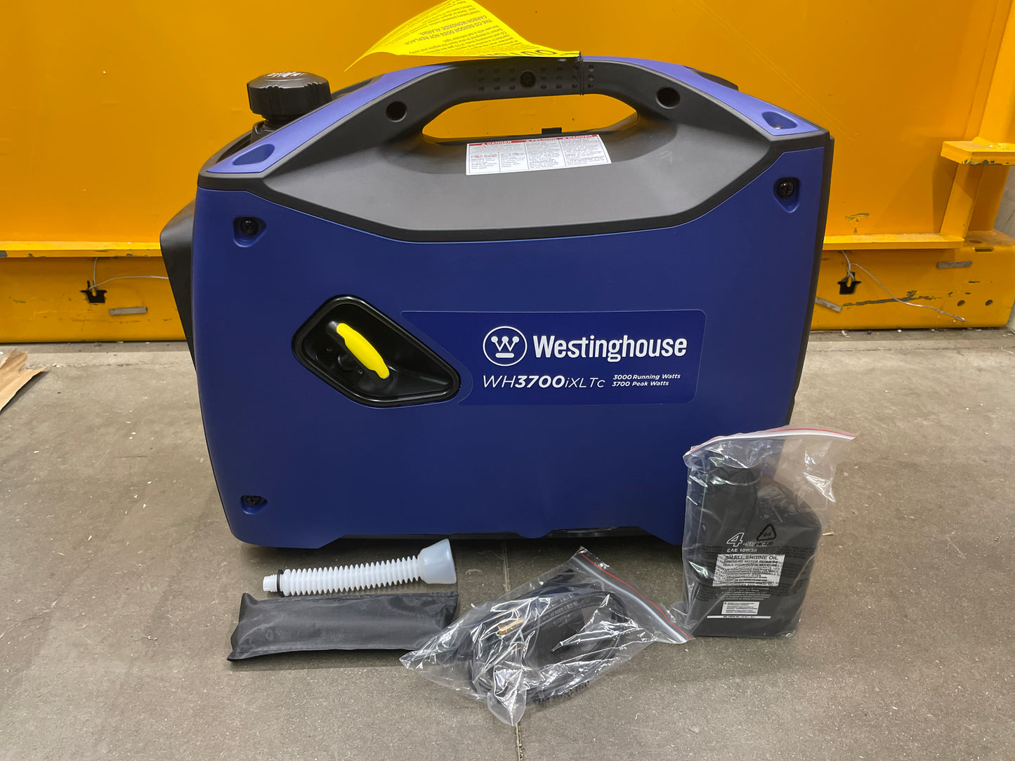 NEW - Westinghouse Outdoor Power Equipment 3700 Peak Watt Super Quiet Portable InvCord Inclerter Generator, Wheel & Handle Kit, RV Ready 30A Outlet, Gas Powered, CO Sensor, Parallel uded - Retail $585