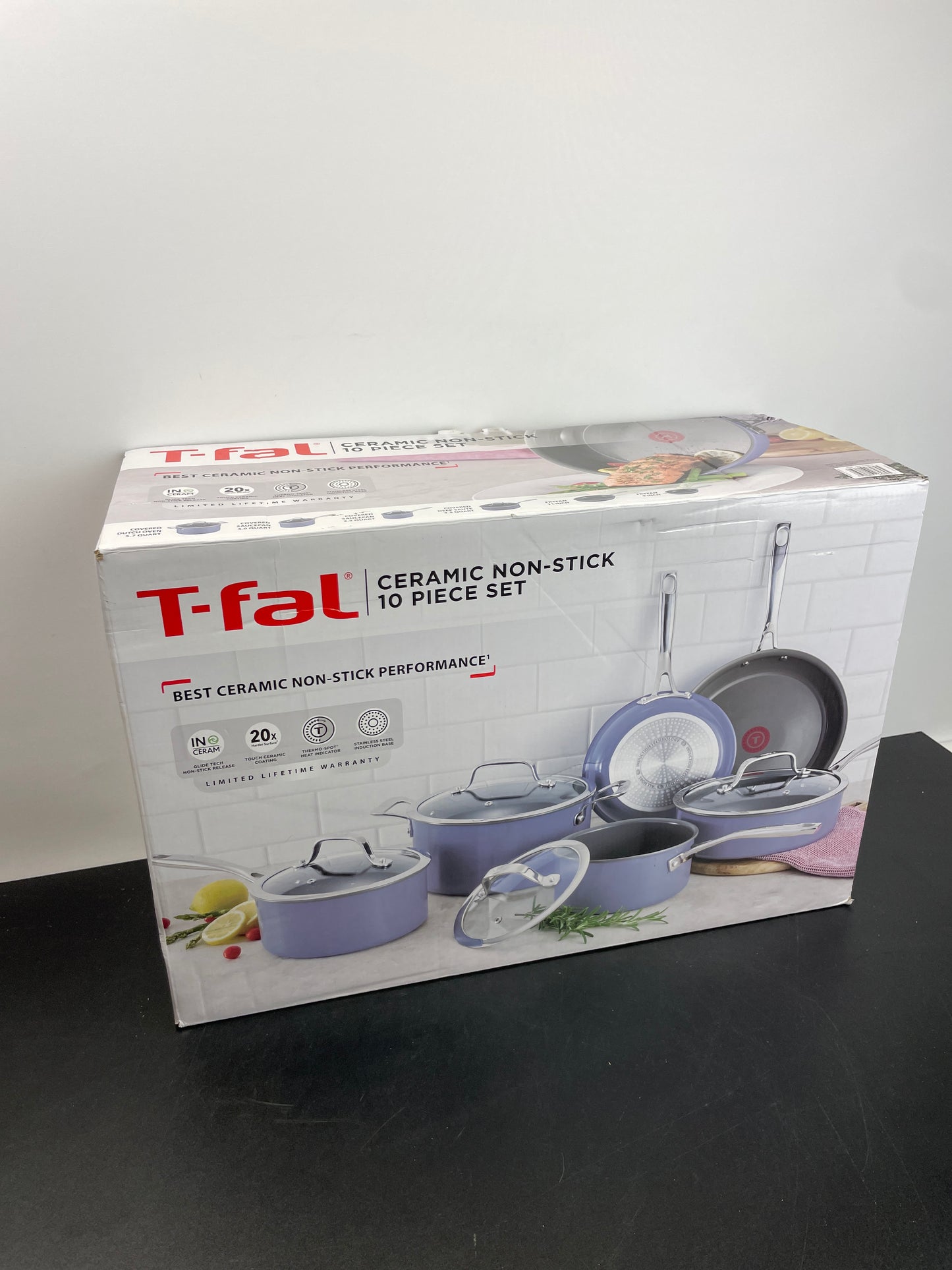 T-fal Excellence Ceramic Non-Stick Cookware Set, 10-Piece - Retail $149