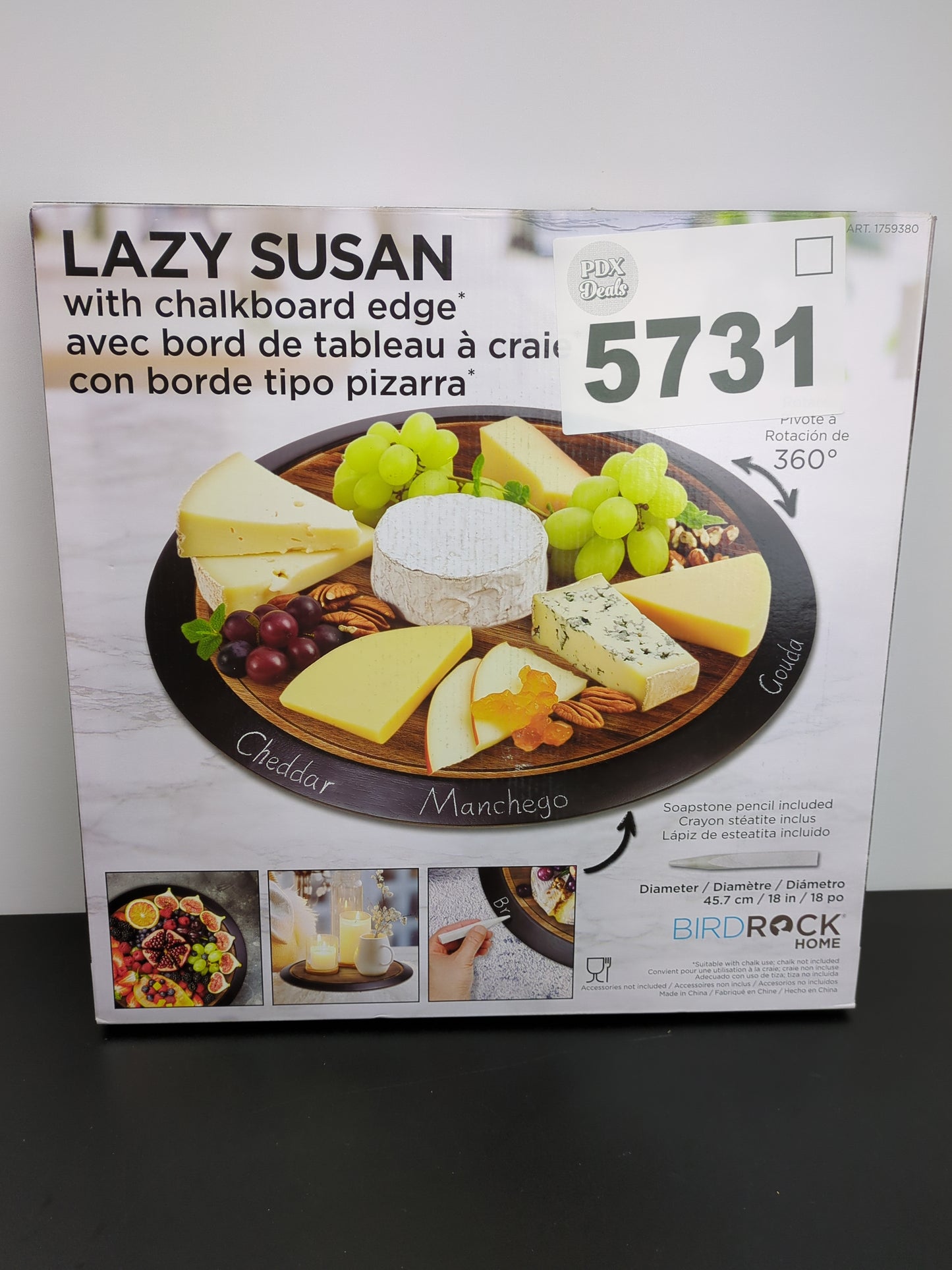 BIRDROCK 18" LAZY SUSAN - Retail $19