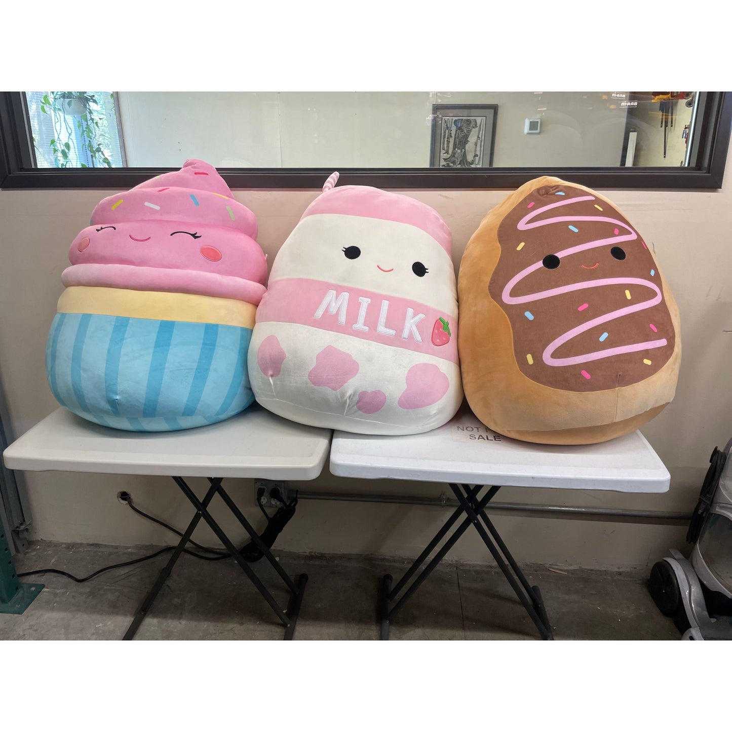 Various 24 inch Jumbo Squishmallows - Cupcake, Milk, Donut