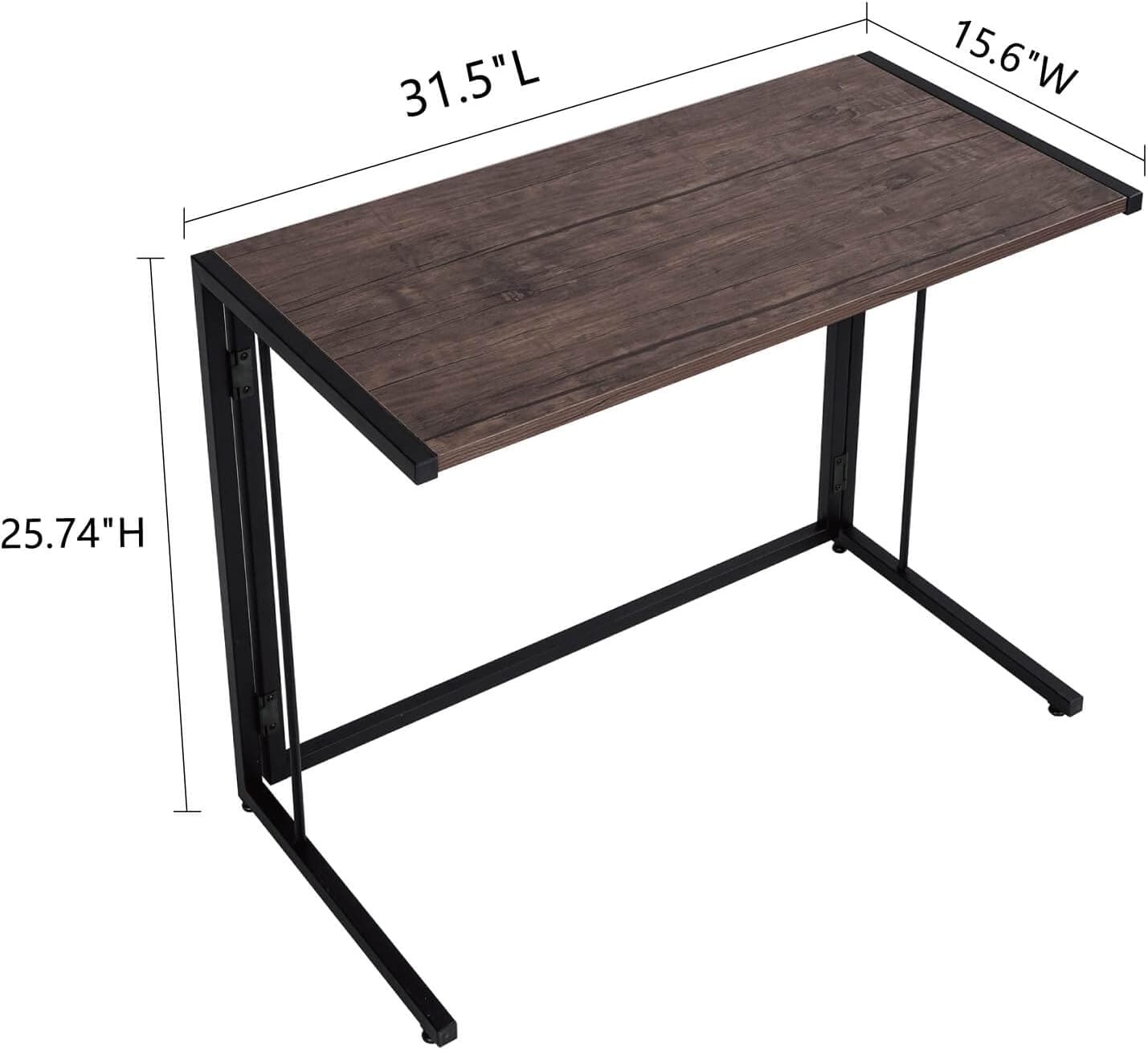 NEW - XRESLUCO Desk, Computer Desk 31.5",C Table,Sofa Side Table,Small Desk for Small Spaces,No-Assembly Space-Saving Folding Desk/Home Office,Black - Retail $99