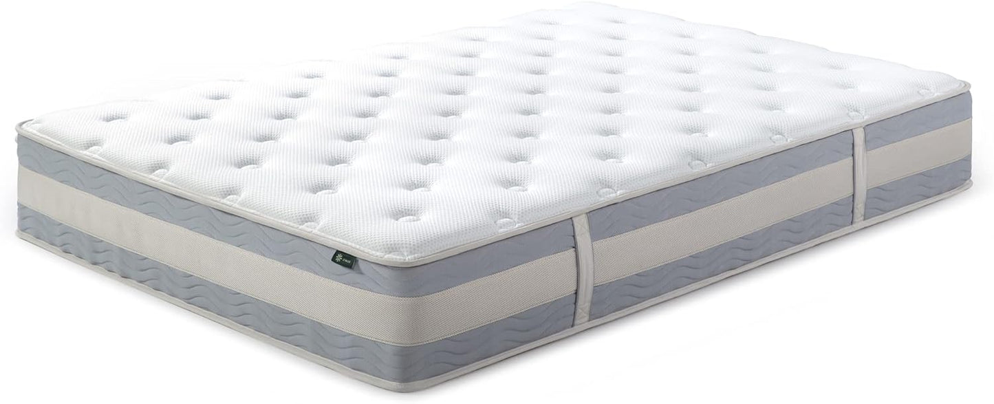 NEW - ZINUS 12 Inch KING Comfort Support Cooling Hybrid Quilted Mattress, Pocket Innersprings for Motion Isolation, Edge Support - Retail $485