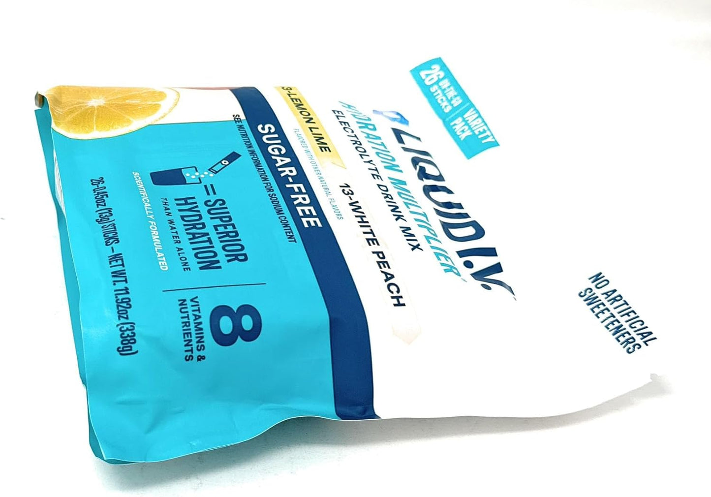 Liquid I.V. Sugarfree Hydration Multiplier Lemon Lime & White Peach - 26 Sticks
