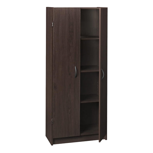 NEW w/ dmg - ClosetMaid Pantry Cabinet Cupboard with 2 Doors, Adjustable Shelves Standing, Storage for Kitchen, Laundry, or Utility Room, Espresso - Retail $165