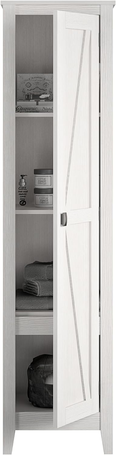 NEW w/ minor dmg - Systembuild Evolution Farmington 18" Wide Storage Cabinet, Ivory Pine - Retail $161