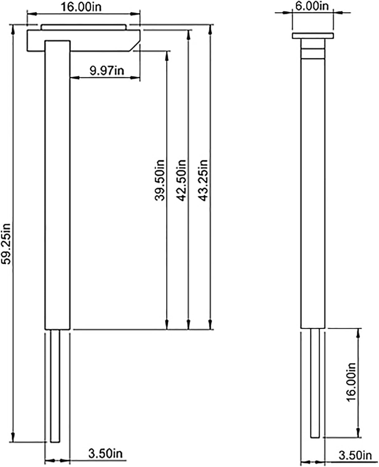 Architectural Mailboxes DPK000AM Drive-in Post, No Size, Aromatic Cedar