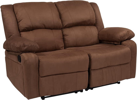 Flash Furniture Harmony Series Chocolate Brown Microfiber Loveseat with Two Built-In Recliners - Retail $599