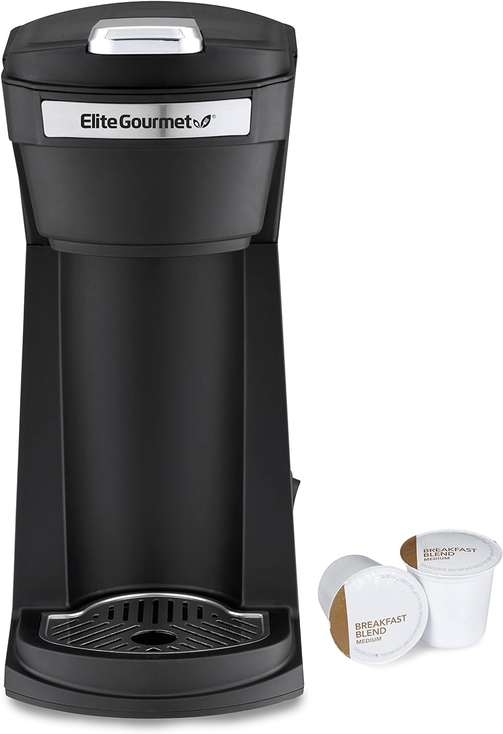 NEW - Elite Gourmet EHC208RS Personal Single-Serve Compact Capsule Coffee Maker Brewer, Compatible with K-Cups and Grounds, Reusable Filter, 16 Ounce, Black - Retail $39