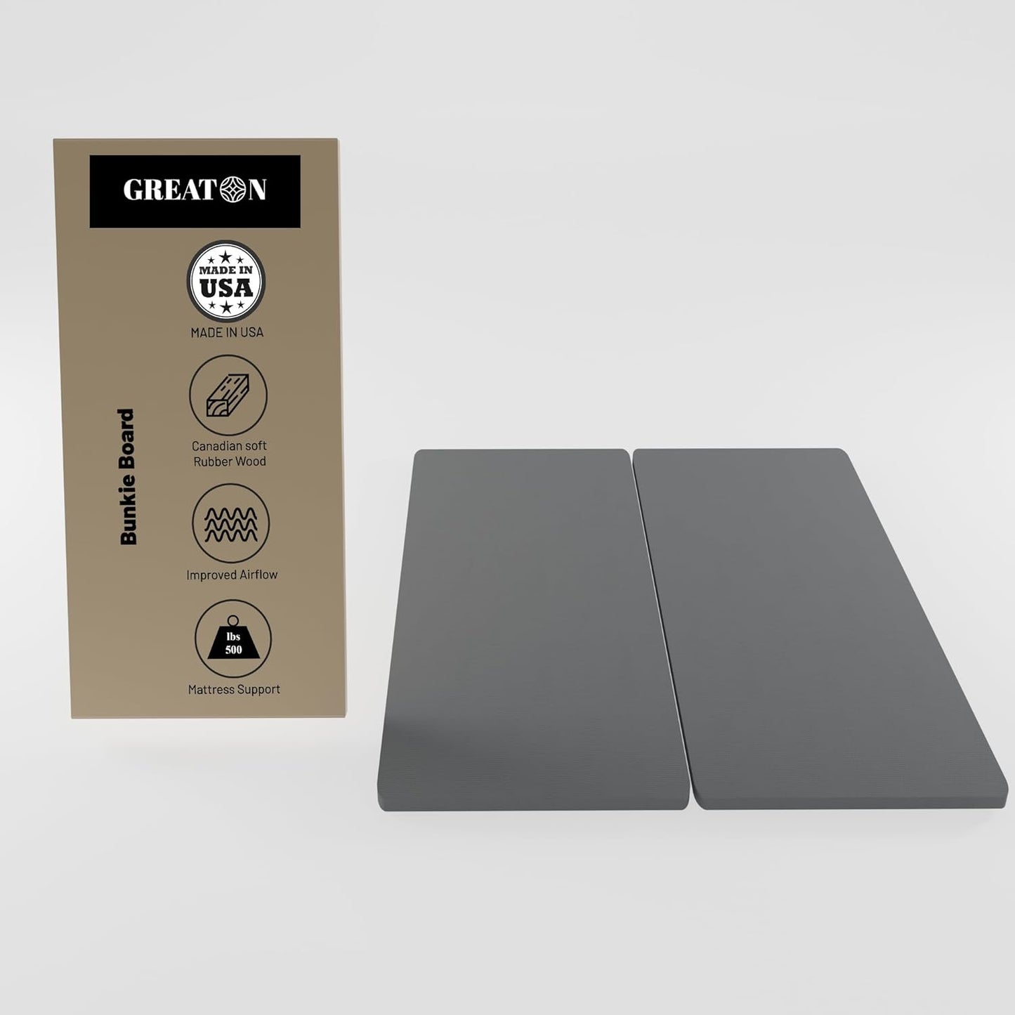 Greaton QUEEN, 1.5-Inch Split Fully Assembled Bunkie Board for Mattress/Bed Support, Queen, Grey. - Retail $109