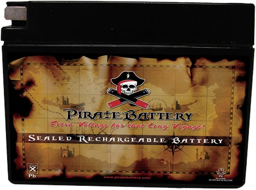 NEW - Pirate Battery 4B-BS Maintenance Free Replacement Battery for Suzuki and Yamaha Motorcycle: 12 Volts, 3 Amps, 2.3 Ah, Tab Terminal - Retail $17