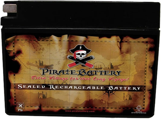 NEW - Pirate Battery 4B-BS Maintenance Free Replacement Battery for Suzuki and Yamaha Motorcycle: 12 Volts, 3 Amps, 2.3 Ah, Tab Terminal - Retail $17