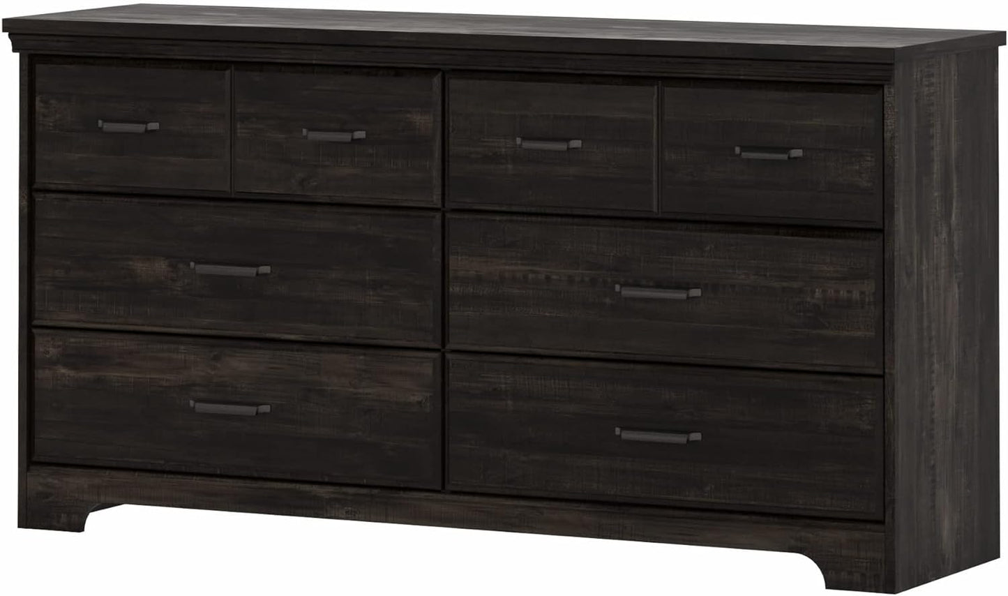 NEW - South Shore Versa 6-Drawer Double Dresser-Rubbed Black - Retail $287