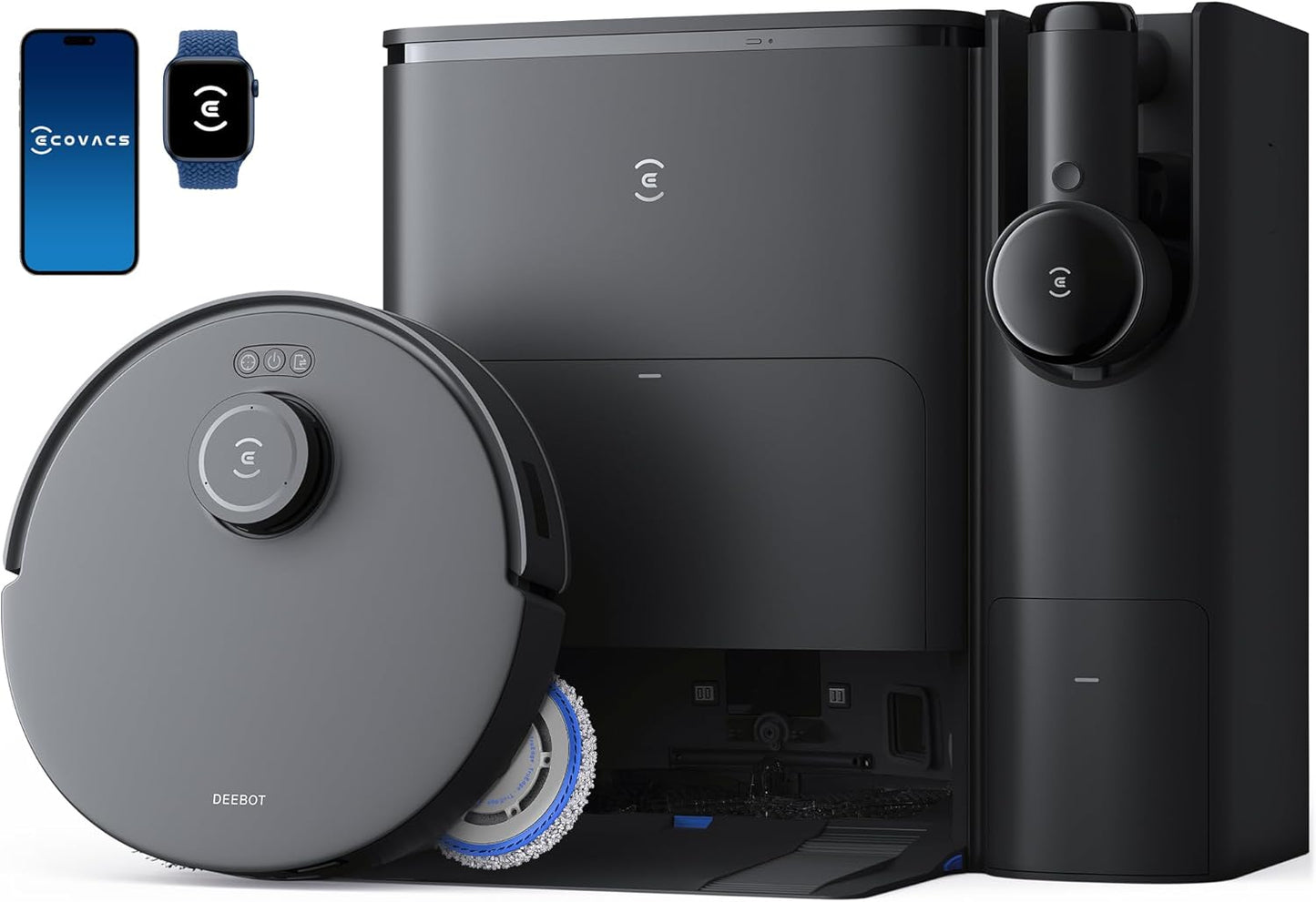 NEW - ECOVACS DEEBOT T30S Combo Robot Vacuum and Mop, All-in-One Cleaning Hub, 11000Pa, ZeroTangle Technology, TruEdge Adaptive Edge Mopping, Dual Self-Emptying, Hot Water Mop Washing, Auto-Mop Lifting - Retail $1199