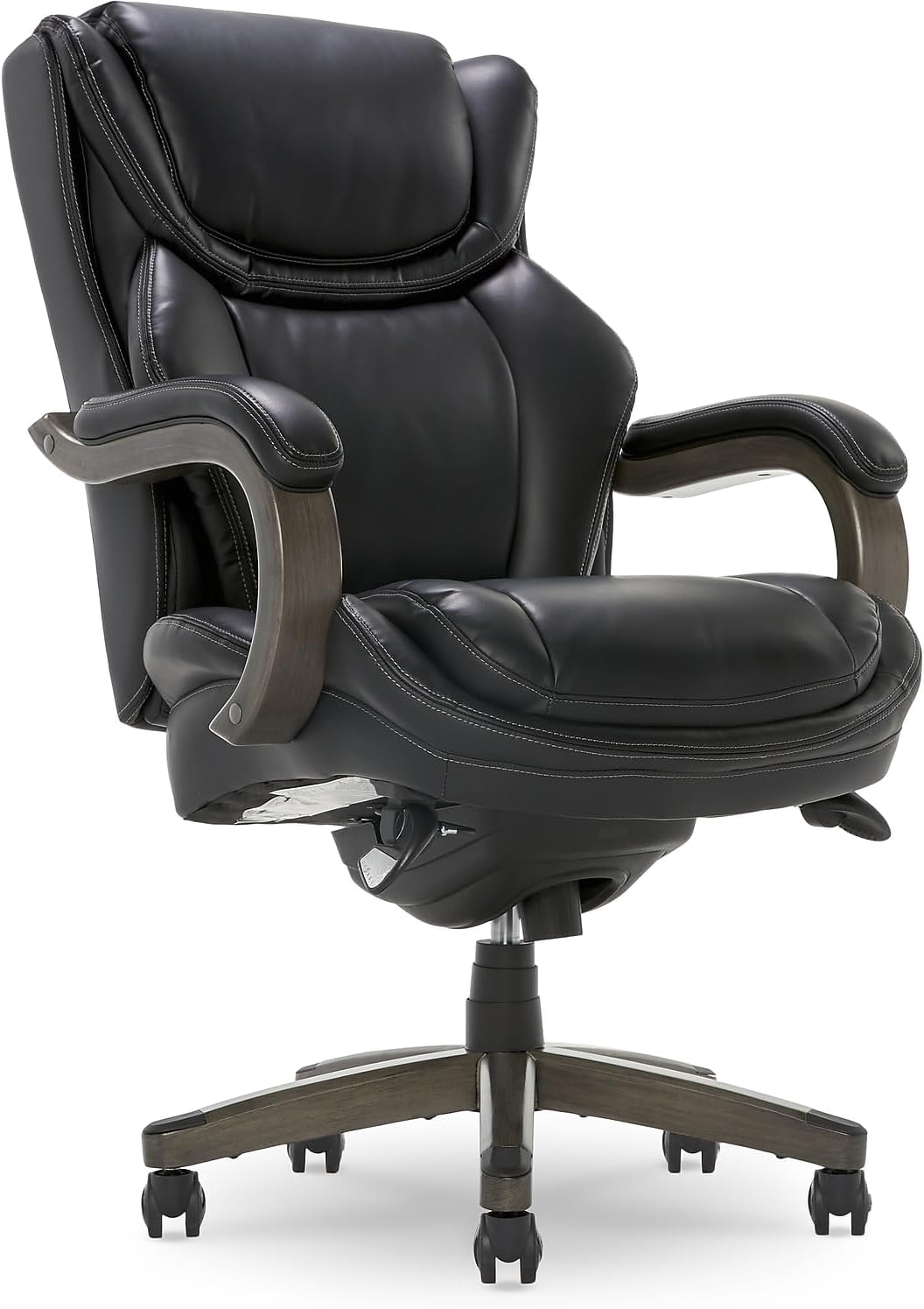 La-Z-Boy Harnett Ergonomic Faux Leather Swivel Executive Chair, Black (46253A) - Retail $379