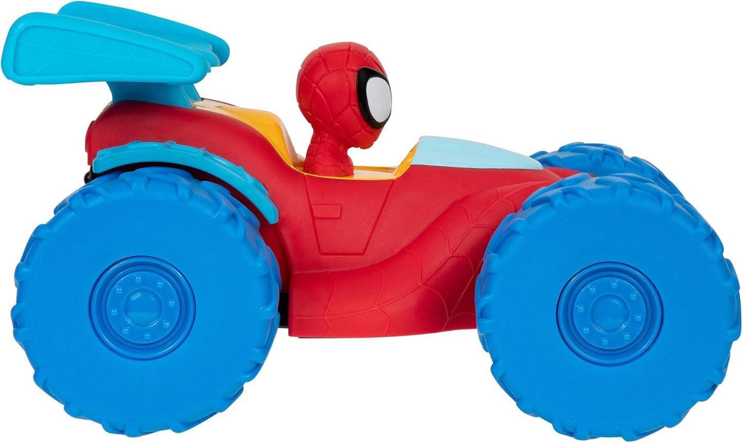 Jazwares Marvel Spidey and His Amazing Friends Marvel Spidey Web Climber - 7-Inch Rev Up Motor Vehicle That Climbs Obstacles