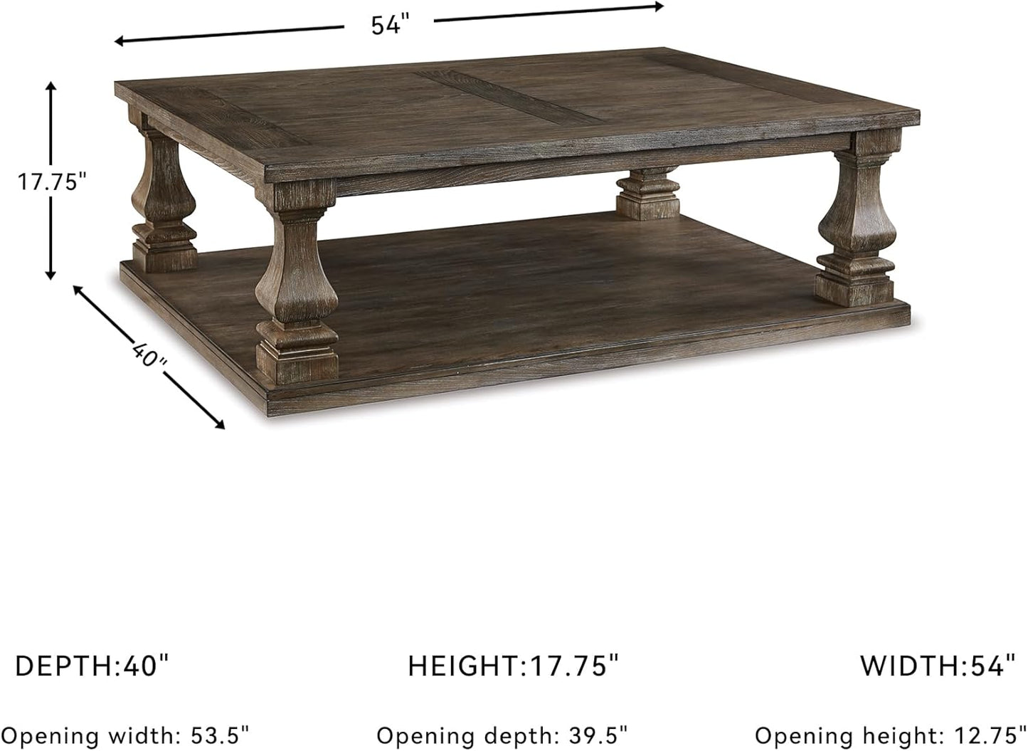 Damage - Signature Design by Ashley Johnelle Farmhouse Coffee Table with Weathered Gray Finish