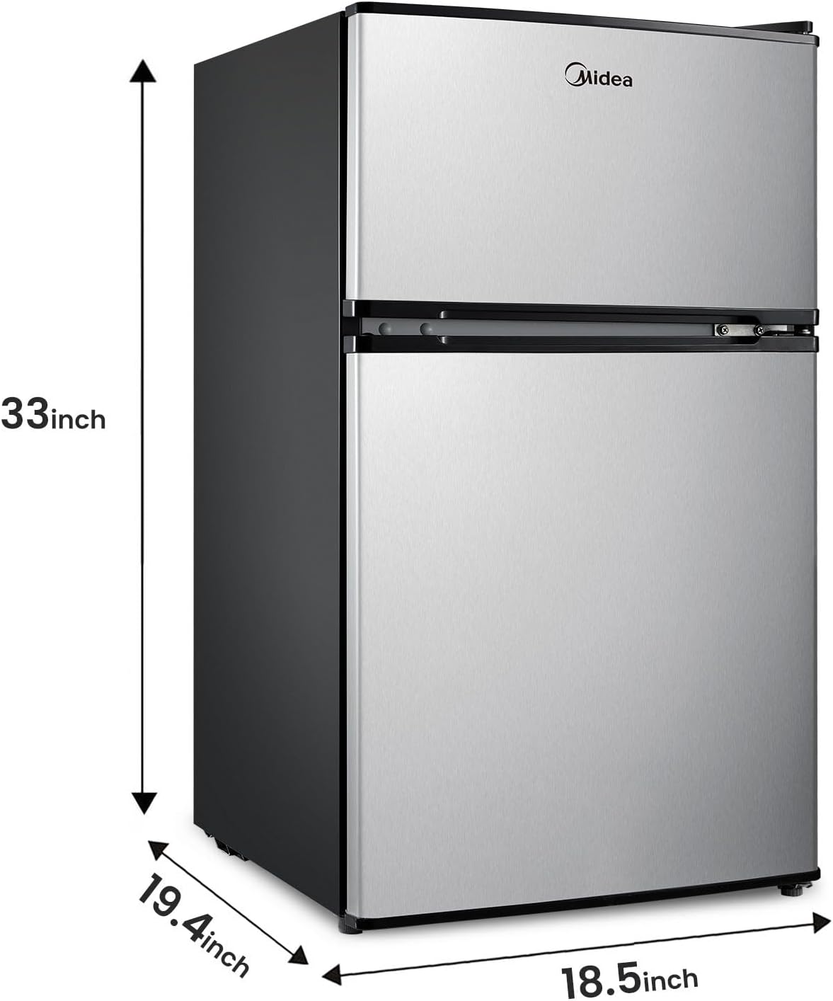 NEW - Midea WHD-113FSS1 Compact Refrigerator, 3.1 cu ft, Stainless Steel - Retail $259