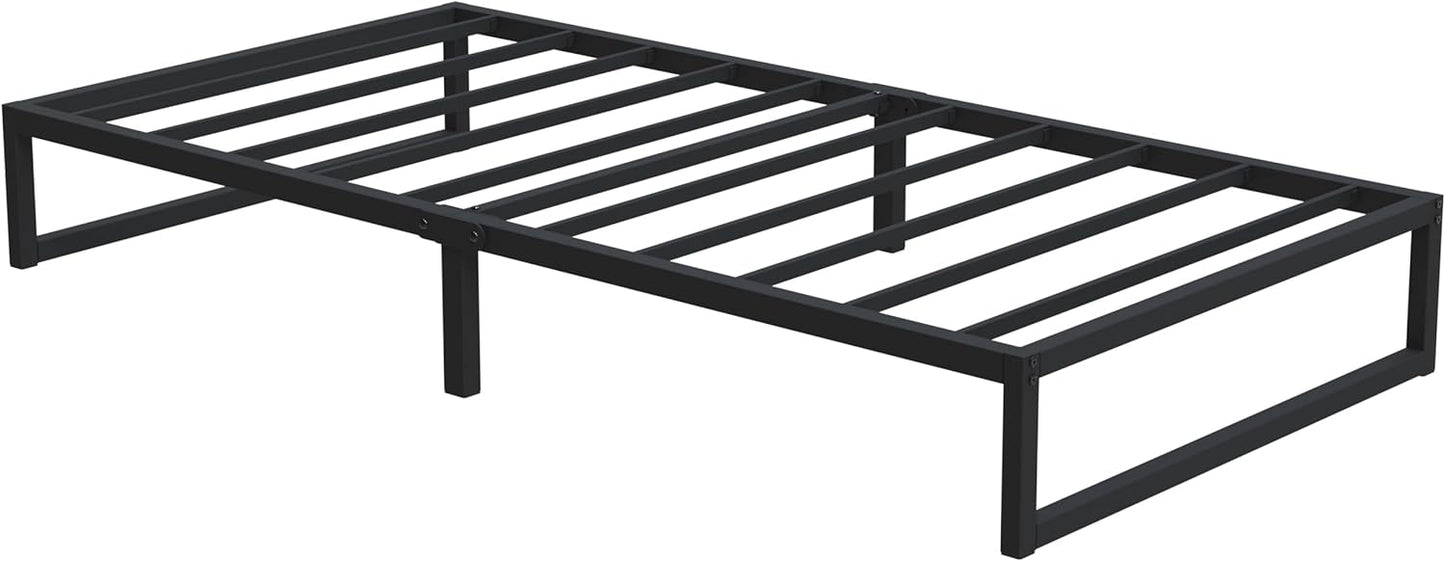 NEW - Lutown-Teen TWIN 9 Inch Bed Frames Heavy Duty Metal Twin Platform Bed Frame No Box Spring Needed, Noise Free, Easy Assembly, Black - Retail $109