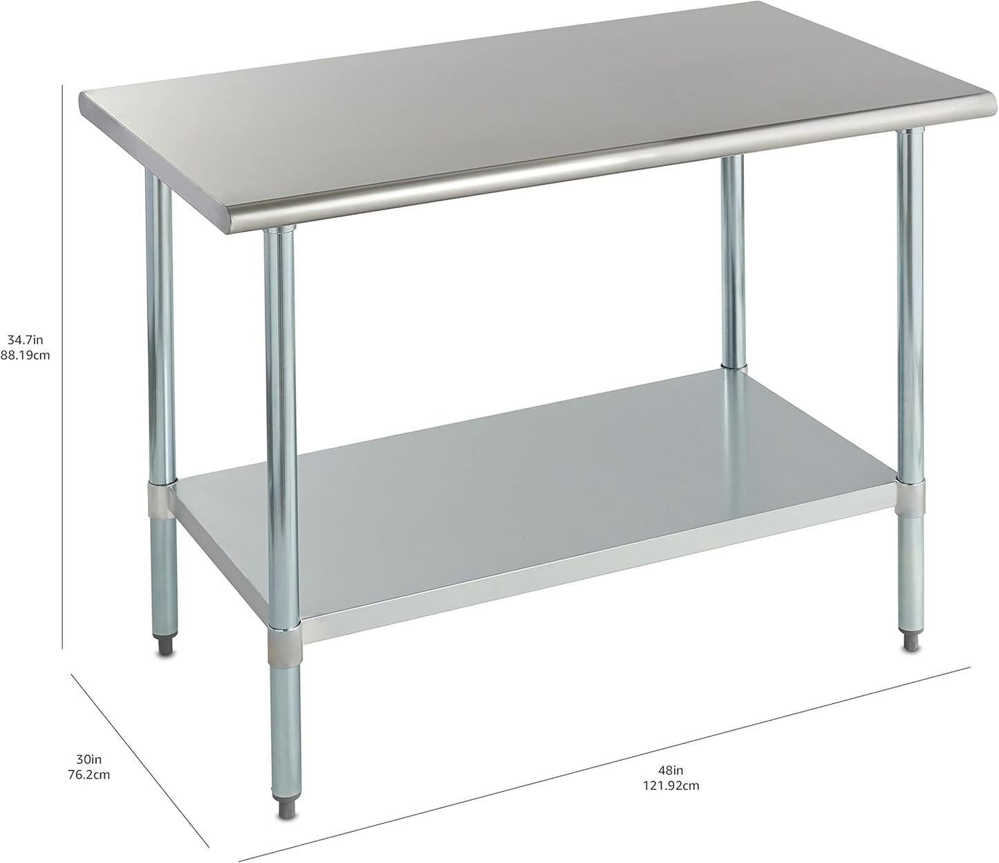 NEW w/dmg -  ROCKPOINT Stainless Steel Table for Prep & Work 48x30 Inches, NSF - Retail $136