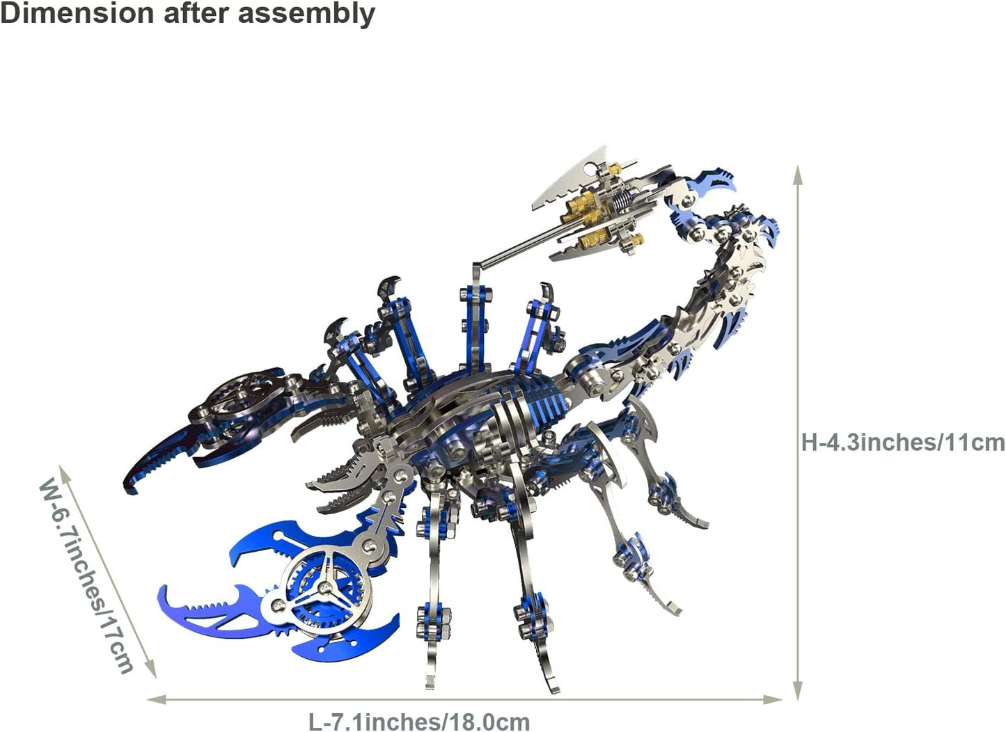 NEW - Blue 3D Metal Puzzle for Adults Scorpion, DIY Colorful 3D Metal Model Kits to Build with Tool, 3D Desktop Model Kits Building Toys for Adults/Teens - Retail $65