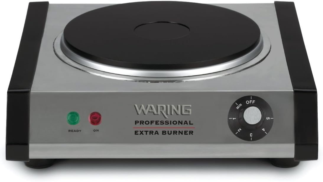 NEW - WARING® WEB300 Portable Heavy Duty Cast-Iron Single Burner Countertop, 1300W - Retail $134