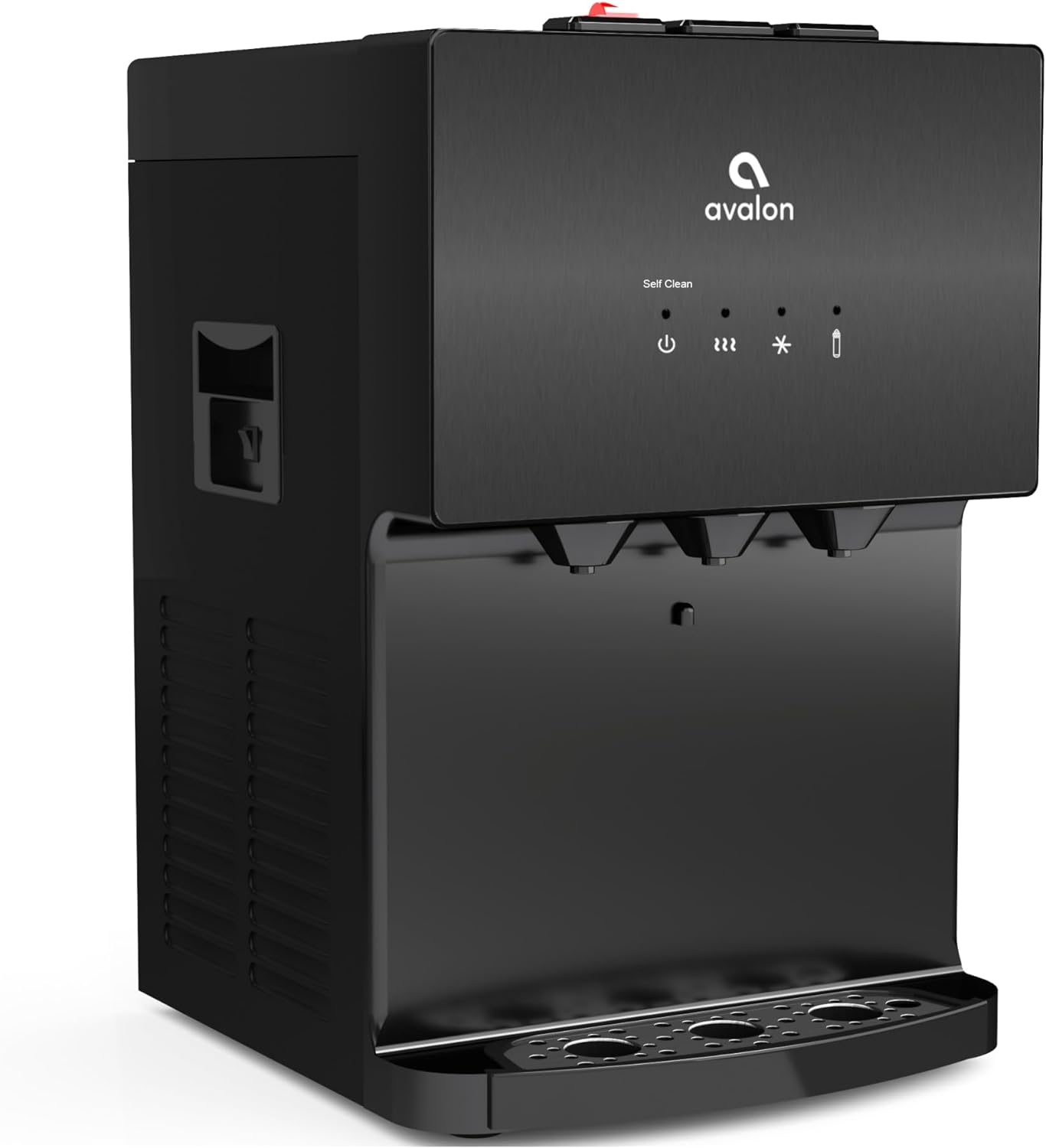 NEW - Avalon A12BLK Countertop Bottleless Water Dispenser with Hot Cold and Cool Water Dual Filtration Self Cleaning and Built-in Nightlight in Black Stainless Steel - Retail $289